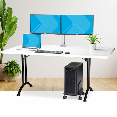COMPUTER TOWER CART ROLLING CPU CADDY ON WHEELS PC MOUNT