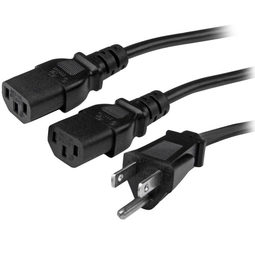 10FT COMPUTER POWER CORD NEMA 5-15P TO DUAL C13 Y POWER CABLE