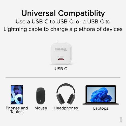 PLUGABLE GAN USBC CHARGER BLOCK GAN USBC CHARGER BLOCK 30W WHITE