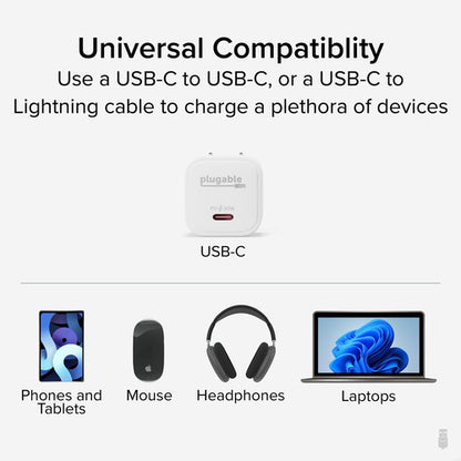 PLUGABLE GAN USBC CHARGER BLOCK GAN USBC CHARGER BLOCK 30W WHITE