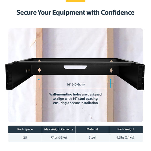2U WALL MOUNT RACK NETWORK PATCH PANEL MOUNT BRACKET
