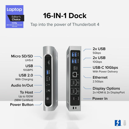 PLUGABLE TBT4 QUAD DOCK 100W THUNDERBOLT 4 QUAD DOCKING STATION