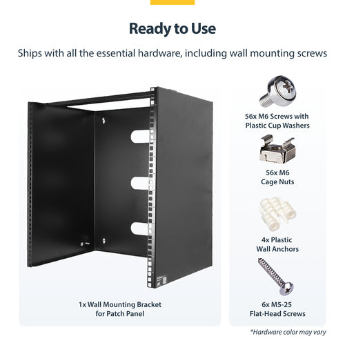 14U WALL MOUNT NETWORK RACK IT EQUIPMENT PATCH PANEL BRACKET