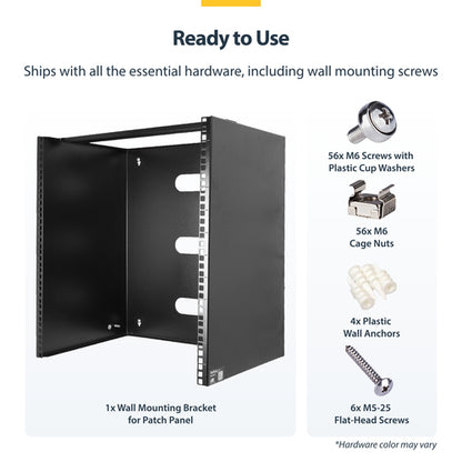 14U WALL MOUNT NETWORK RACK IT EQUIPMENT PATCH PANEL BRACKET