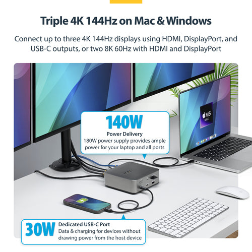 THUNDERBOLT 5 DOCKING STATION - TRIPLE MONITOR 140W LAPTOP CHARGE