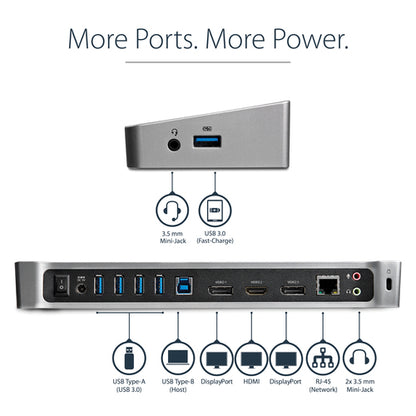 USB 3.0 DOCKING STATION UNIVERSAL TRIPLE MONITOR HDMI DP