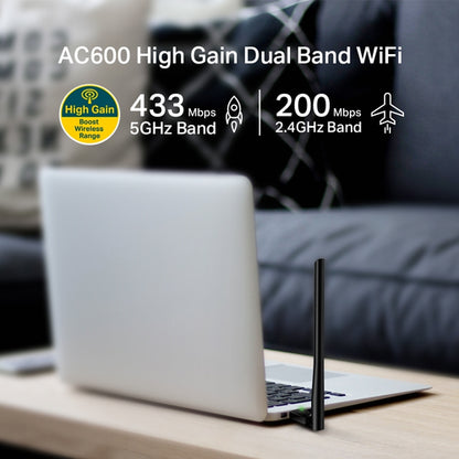 AC600 HIGH GAIN WRLS DUAL BAND USB ADAPTER