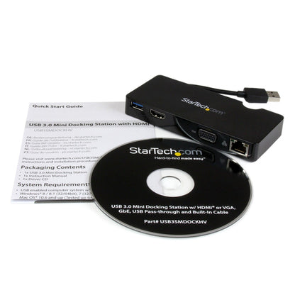 PORTABLE LAPTOP DOCKING STATION HDMI VGA TRAVEL DOCKING STATION