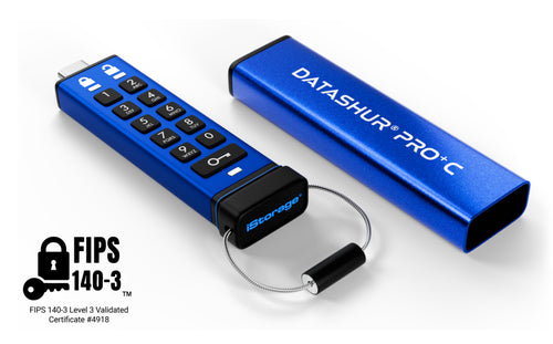 256GB DATASHUR PRO+C FIPS 140-3 SECURE PIN PROTECTED USB DRIVE-TAA