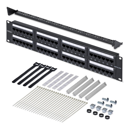 48-PORT 2U CAT6 PATCH PANEL RACKMOUNT/UTP/RJ45/110 PUNCH DOWN