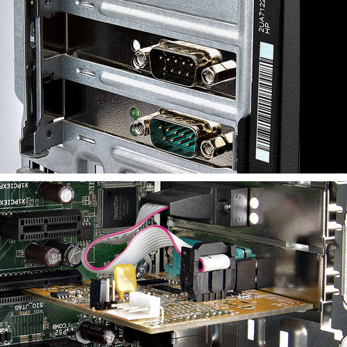 PCIE DUAL SERIAL PORT CARD - 16C1050 UART 5V/12V STATUS LIGHTS