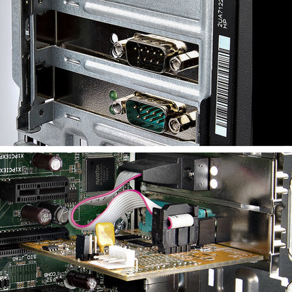 PCIE DUAL SERIAL PORT CARD - 16C1050 UART 5V/12V STATUS LIGHTS