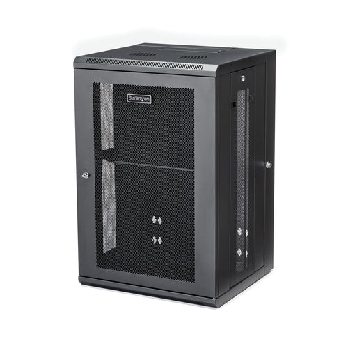 WALL MOUNT NETWORK CABINET 18U HINGED SERVER RACK ENCLOSURE