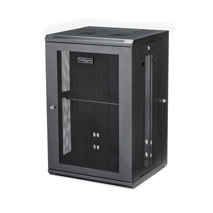 WALL MOUNT NETWORK CABINET 18U HINGED SERVER RACK ENCLOSURE