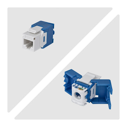 CAT6 UTP KEYSTONE JACK 24-PACK 180-DEGREE TOOLLESS WHITE