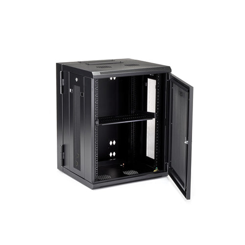 WALL MOUNT NETWORK CABINET 15U HINGED SERVER RACK ENCLOSURE
