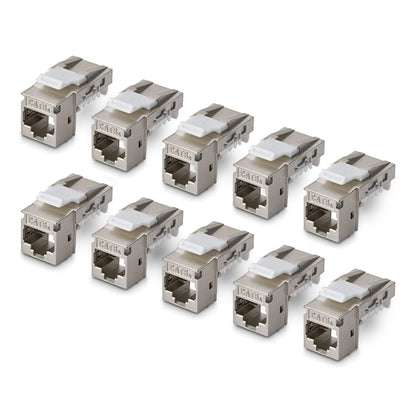 CAT6A STP KEYSTONE JACK 10-PACK 90-DEGREE/TOOLLESS/SHIELDED