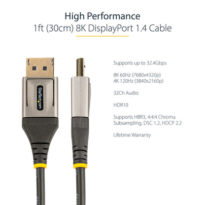 1FT DISPLAYPORT 1.4 CABLE 8K60 DP 1.4 HBR3 CORD (DP14VMM1F)