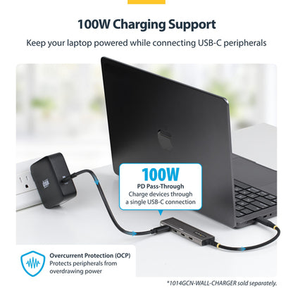 4-PORT USB-C HUB 10GBPS - 100W PD CHARGING 4X USB-C PORTS