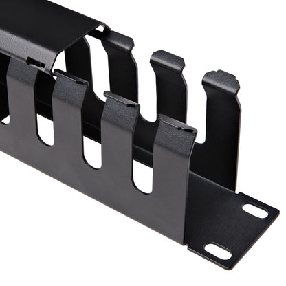 SERVER RACK CABLE MANAGEMENT 1U HORIZONTAL SLOTTED FINGER DUCT
