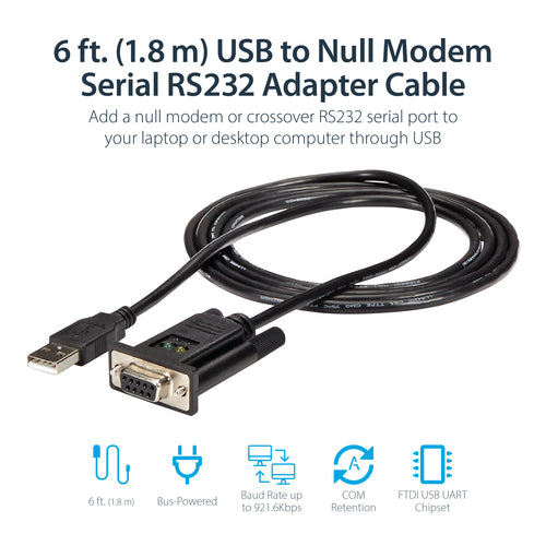 6FT USB TO SERIAL RS232 ADAPTER USB TO RS232 DB9 CONVERTER CABLE