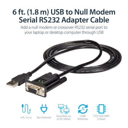 6FT USB TO SERIAL RS232 ADAPTER USB TO RS232 DB9 CONVERTER CABLE