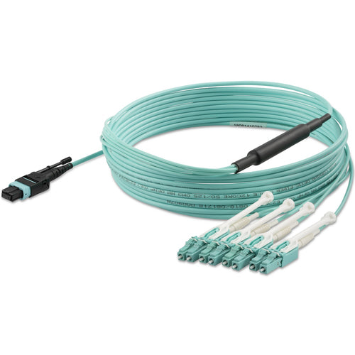 5M MTP TO LC BREAKOUT CABLE OM3 PLENUM MPO MULTIMODE FIBER CABLE