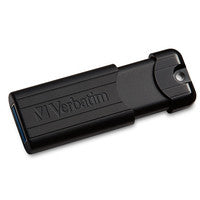 10PK 32GB VERBATIM USB BLK PINSTRIPE 3.0 FLASH DRIVE-RETRACT
