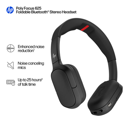 HP POLY FOCUS 625 HEADSET + WIRELESS CHARGE STAND WW (C56XXAA#AC3)