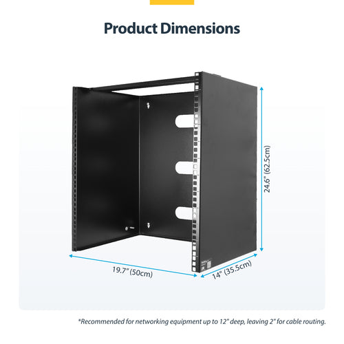 14U WALL MOUNT NETWORK RACK IT EQUIPMENT PATCH PANEL BRACKET