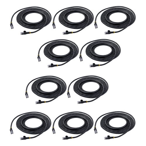 15FT BLACK 10 PACK CAT6 CABLE SNAGLESS RJ45 UTP PATCH CABLE CORD