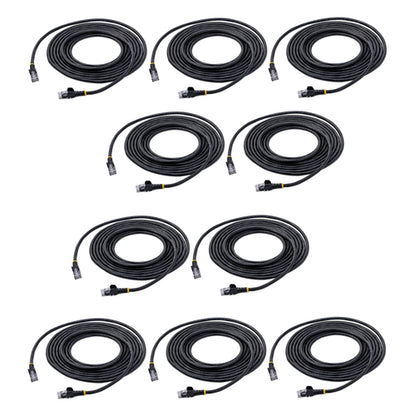 15FT BLACK 10 PACK CAT6 CABLE SNAGLESS RJ45 UTP PATCH CABLE CORD