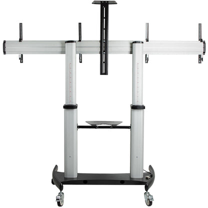 ROLLING TV STAND DUAL TV CART MOBILE DISPLAY CART VESA MOUNT
