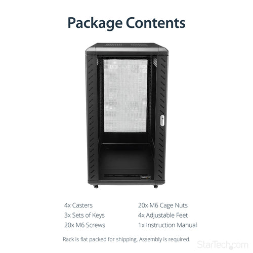 22U SERVER RACK CABINET NETWORK EQUIPMENT RACK ENCLOSURE