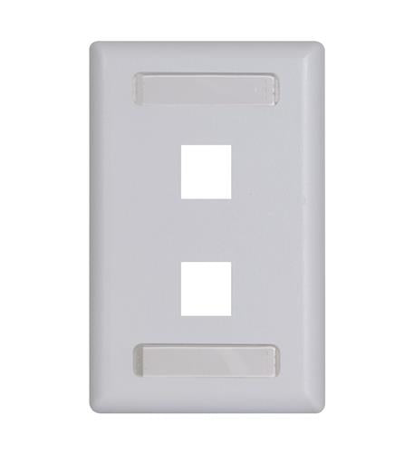 FACEPLATE, ID, 1-GANG, 2-PORT, 10PK, WH
