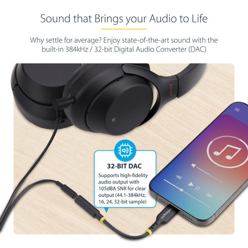 USB-C AUDIO ADAPTER TO 3.5MM TRRS HEADPHONE JACK - TYPE-C DONGLE