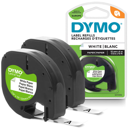 1/2IN X 13FT.LETRATAG WHITE PAPER TAPE