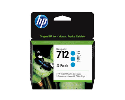712 CYAN INK CARTRIDGE 3PK