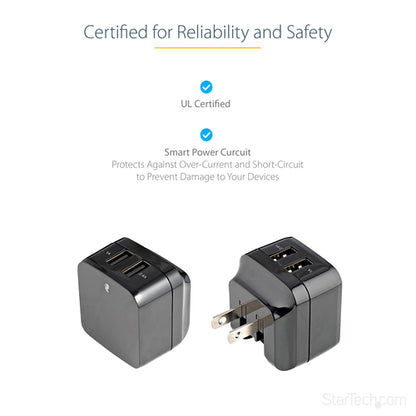 2 PORT USB TRAVEL WALL CHARGER UNIVERSAL TRAVEL DUAL USB ADAPTER