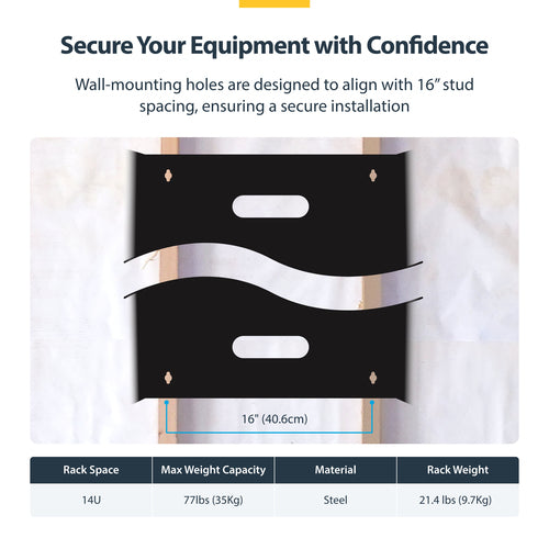 14U WALL MOUNT NETWORK RACK IT EQUIPMENT PATCH PANEL BRACKET