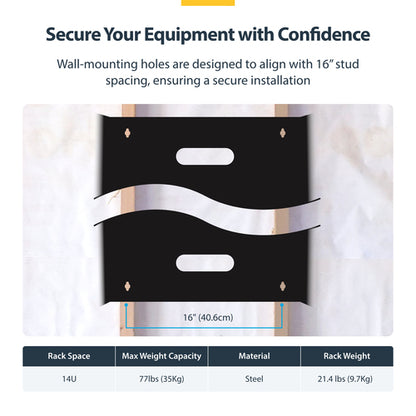 14U WALL MOUNT NETWORK RACK IT EQUIPMENT PATCH PANEL BRACKET