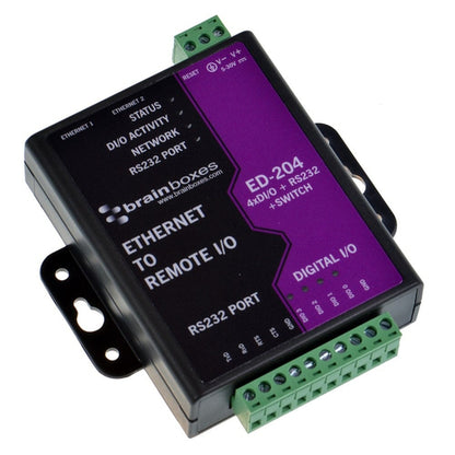 ETHERNET 4 DIO + RS232 + SWITCH 4 DIG IN OR OUT+1 RS232+2 ETHERNET