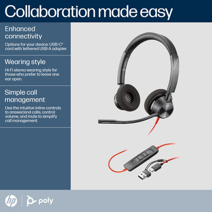 POLY BW 3320-M USB-C HS USB-C/A +USB-C/A (8X220AA)