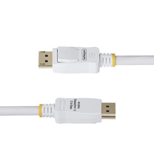 DISPLAYPORT 1.2 CABLE 4K 60HZ 6FT WHITE VESA CERTIFIED DP 1.2