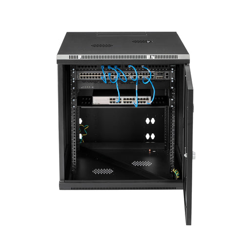 WALL MOUNT NETWORK CABINET 12U HINGED SERVER RACK ENCLOSURE