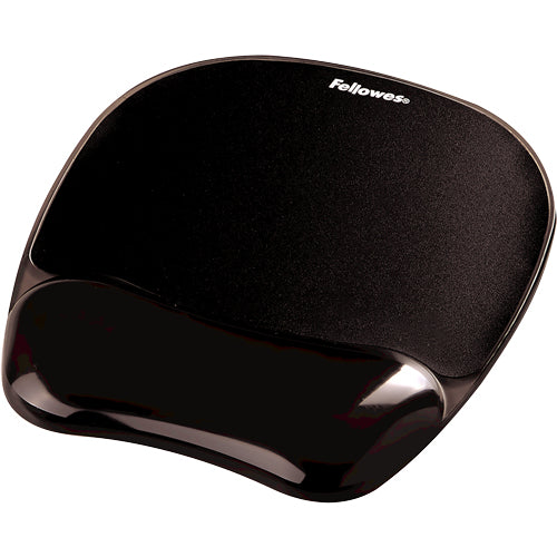FELLOWES CRYSTALS GEL MOUSEPAD WRIST SUP BLACK 1INX 7.9INX 9.3IN D