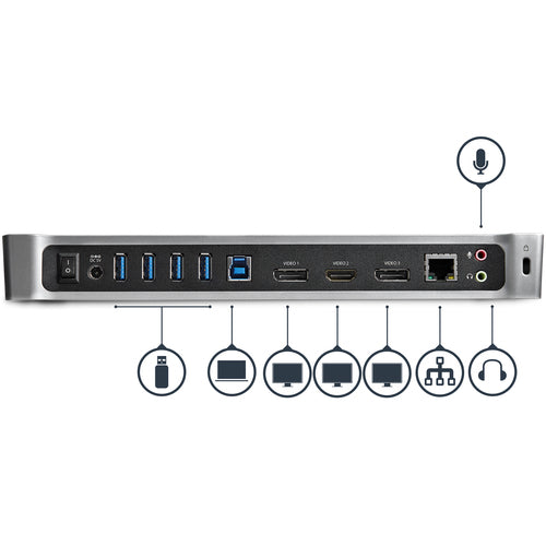 USB 3.0 DOCKING STATION UNIVERSAL TRIPLE MONITOR HDMI DP