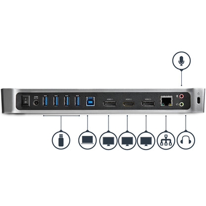 USB 3.0 DOCKING STATION UNIVERSAL TRIPLE MONITOR HDMI DP