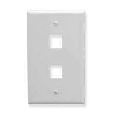 FACEPLATE- OVERSIZED- 2-PORT- WHITE