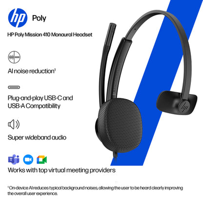 HP POLY MISSION 425 STEREO USB WIRED HEADSET (BULK) (C01B6A6#AC3)